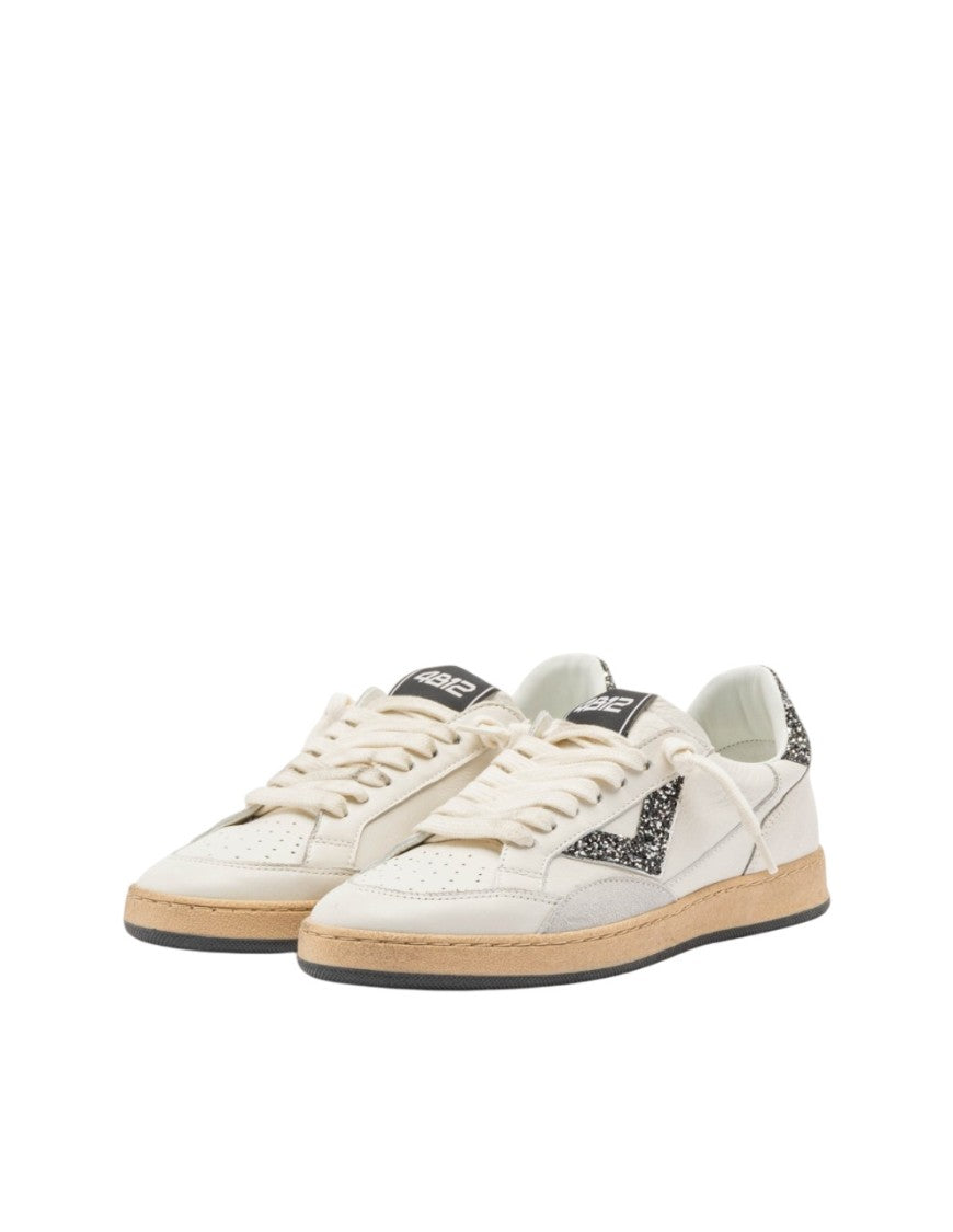 4B12 Low-Top Off-White Sneakers With Glitter Accents