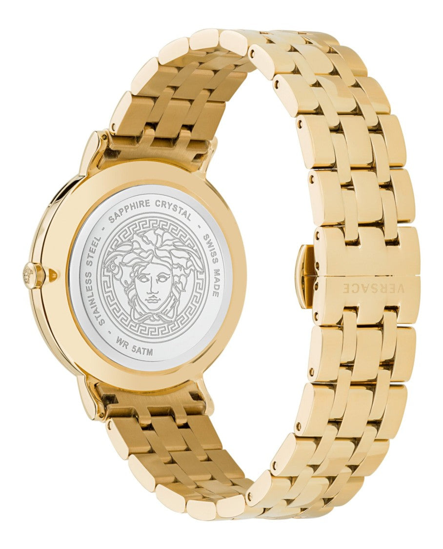 Versace V-Eternal Bracelet Watch With Black Guilloche Dial