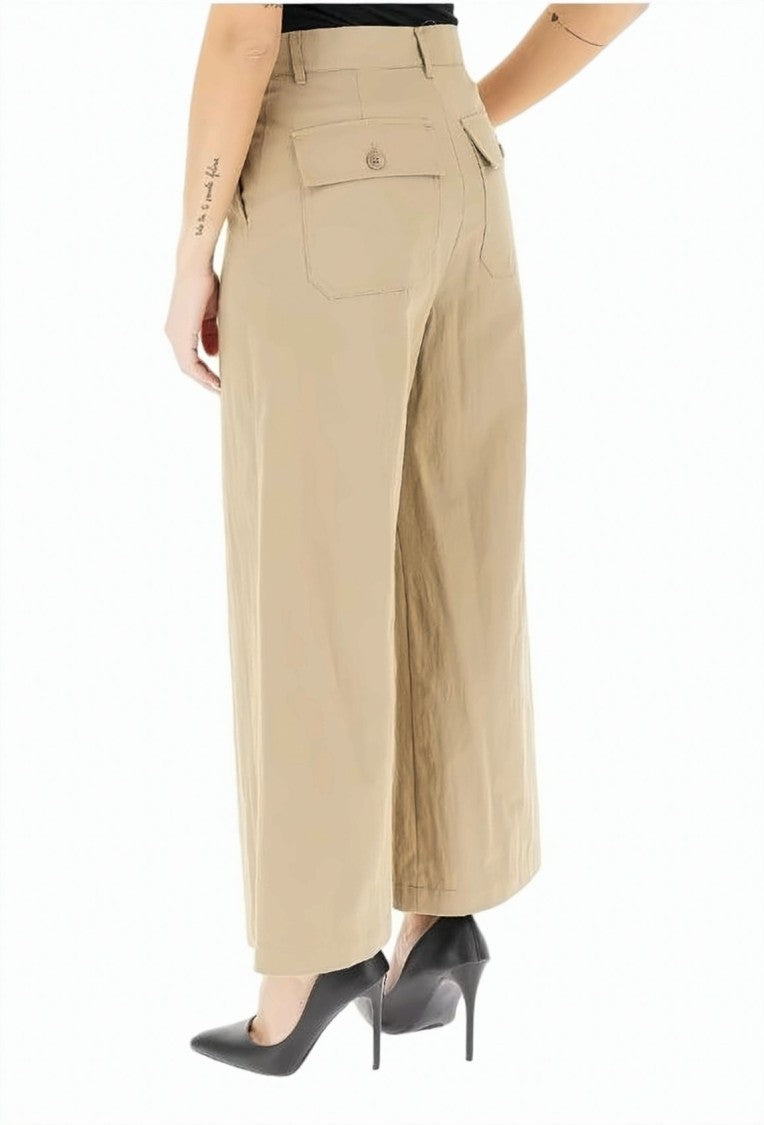 Weekend Wide Leg Cotton Blend Trousers