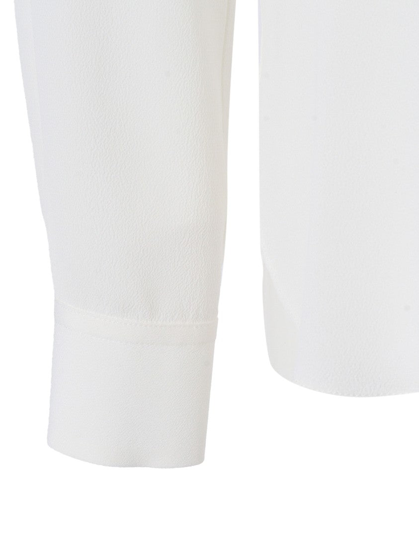 Antonelli Long-Sleeved V-Neck Top With Curved Hem