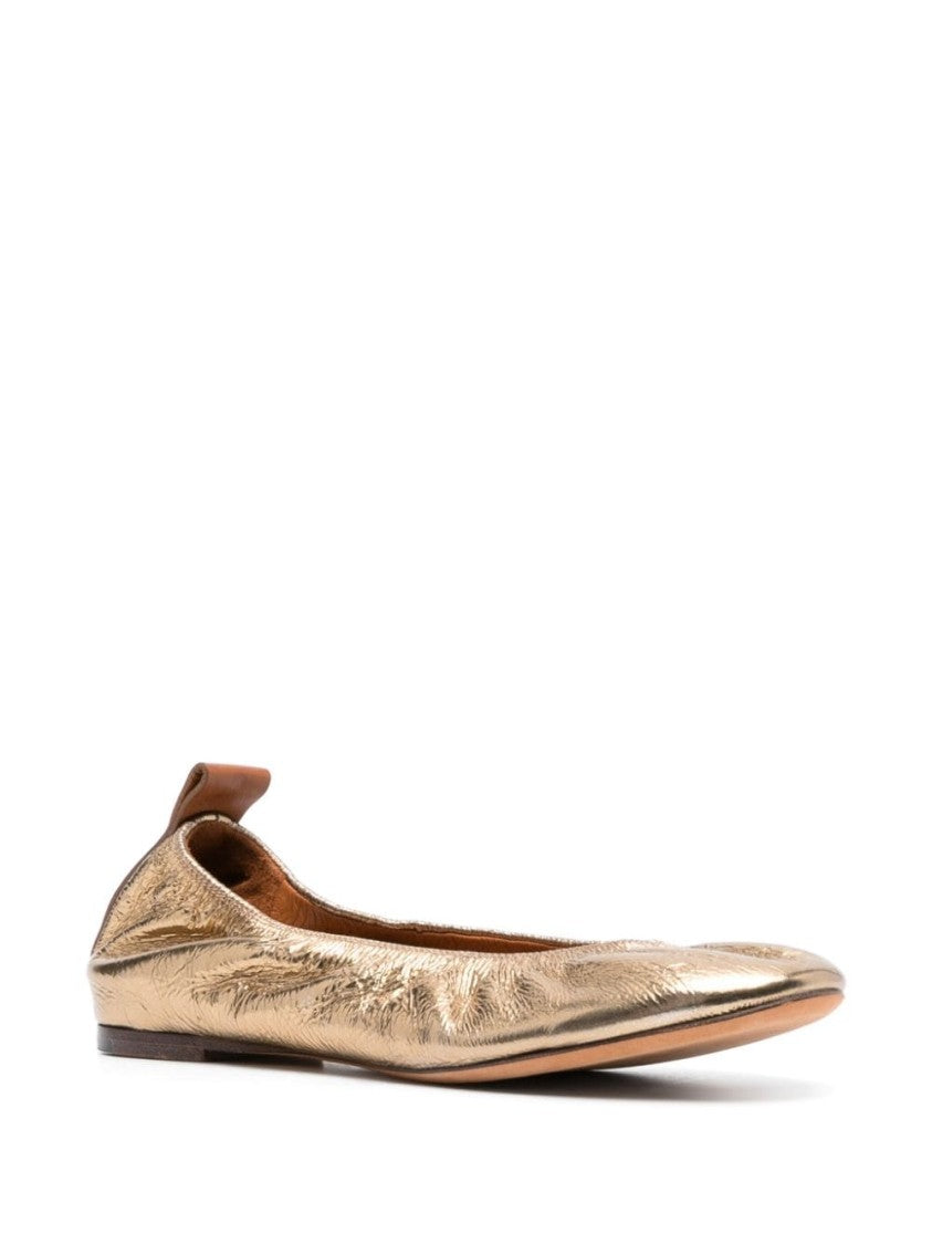 Lanvin Metallic Leather Ballerina Flats