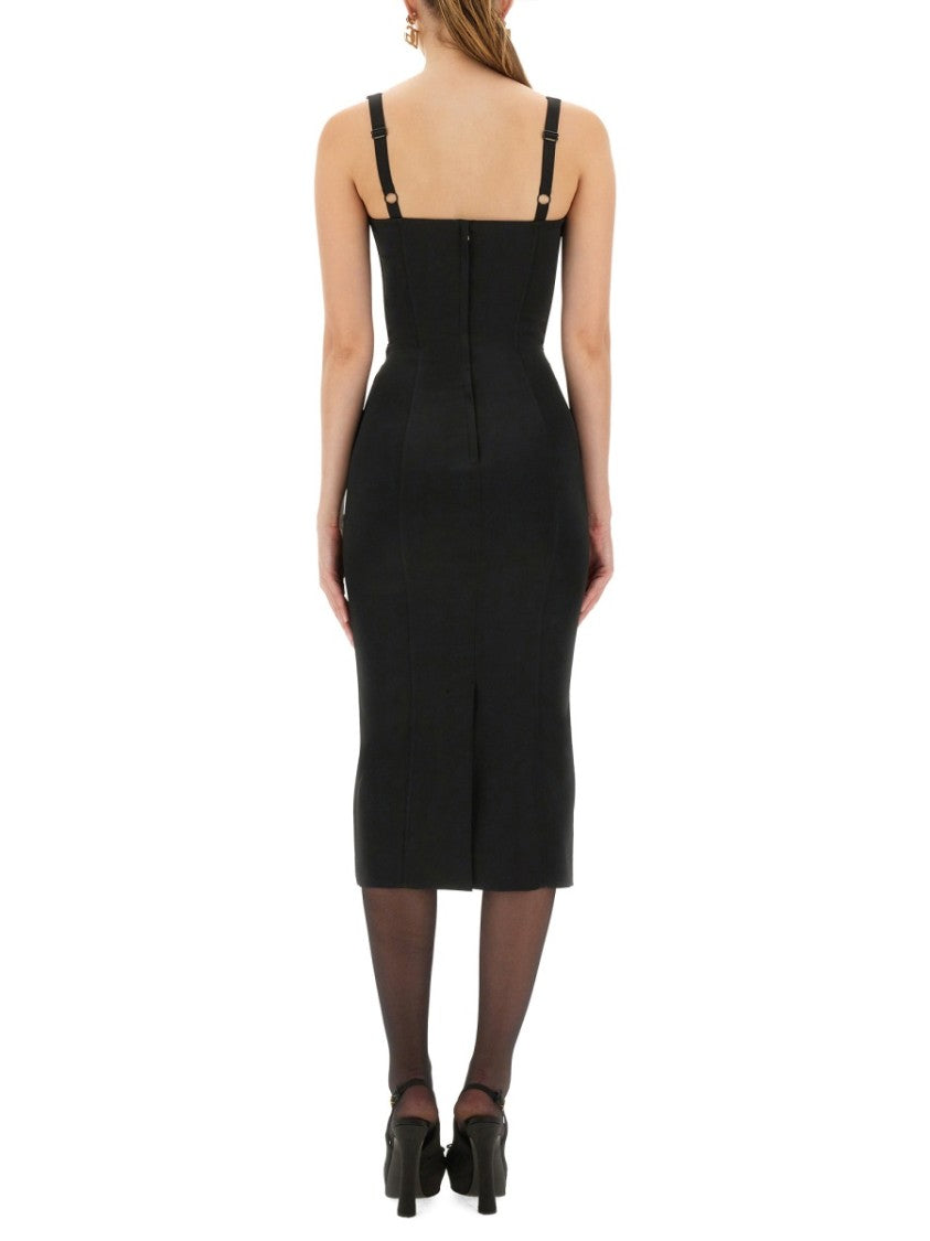 Dolce & Gabbana Satin Bustier Longuette Dress