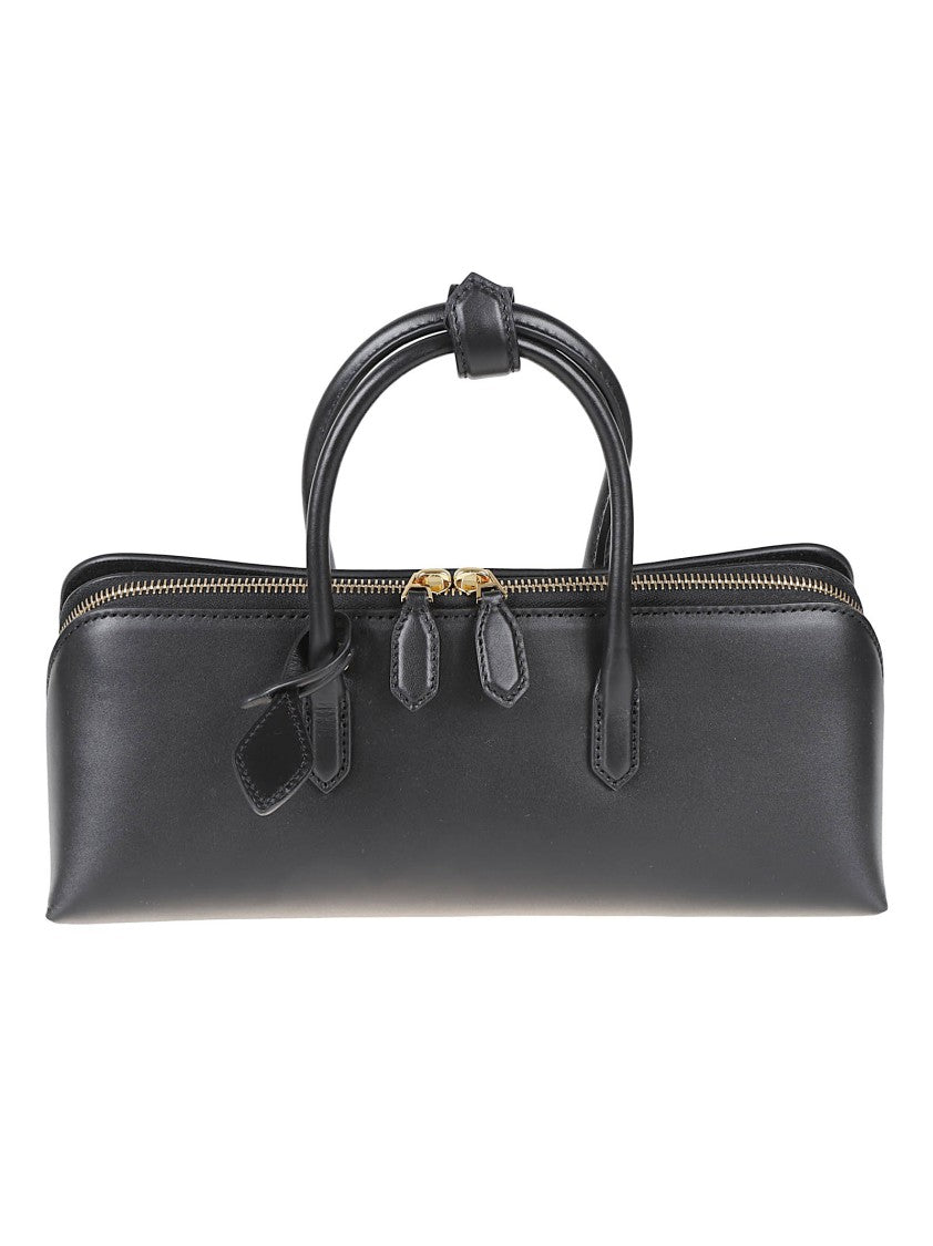 Alaïa Sleek Rectangular Black Leather Bag With Gold-Tone Zipper