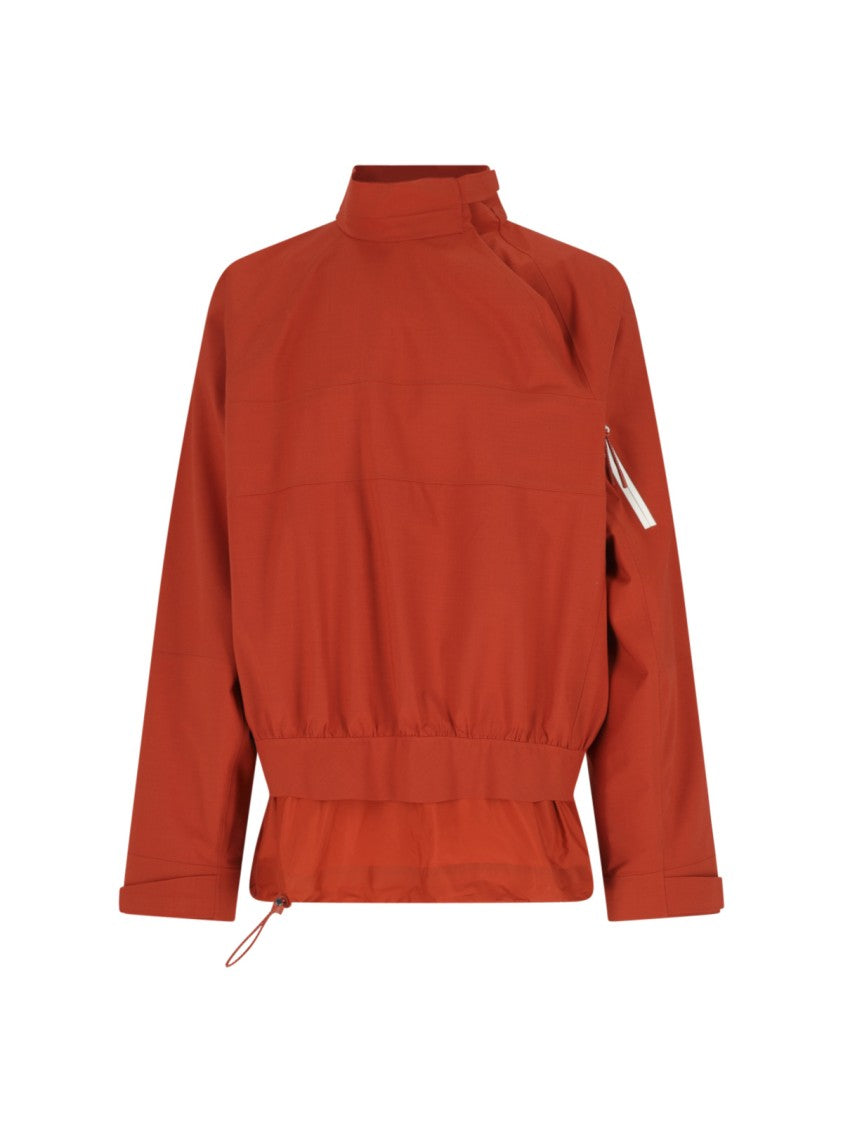 Lacoste Orange Technical Taffeta Popover Logo Jacket
