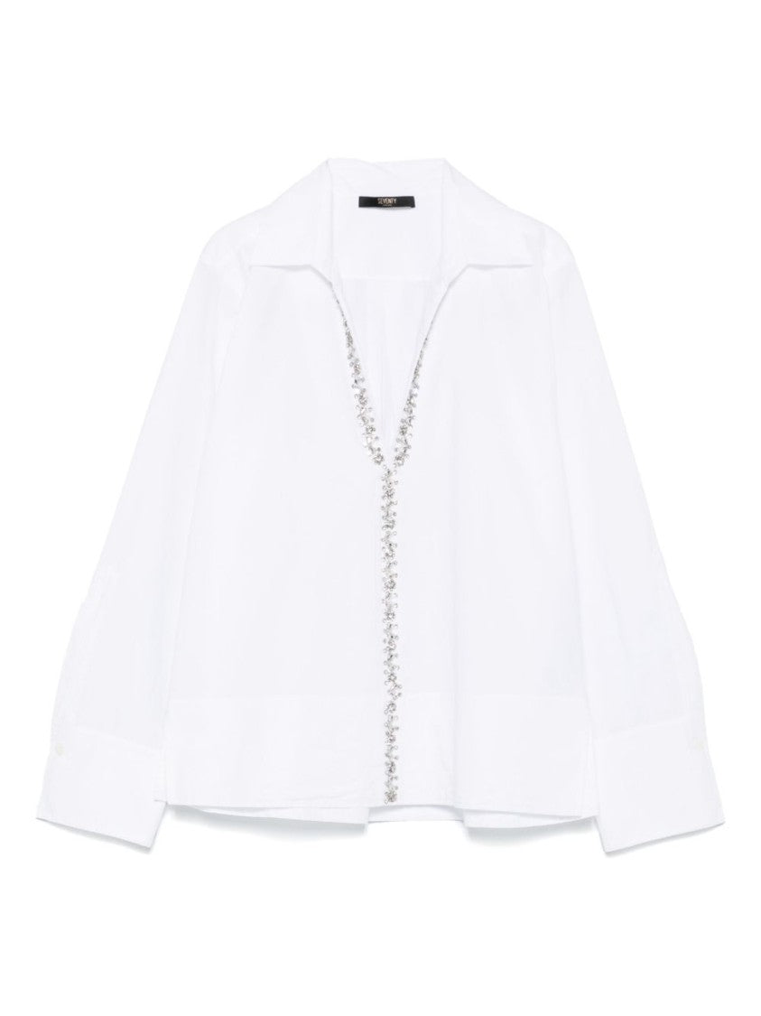 Seventy Sergio Tegon Classic White Shirt With Decorative Detailing