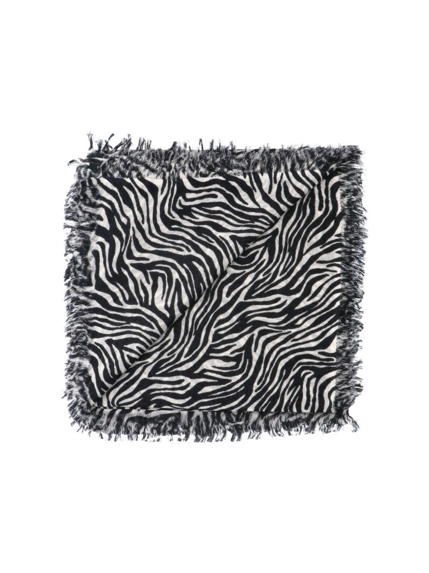 Isabel Marant Alecia Multicolor Animal Print Fringed Cashmere-Wool Scarf