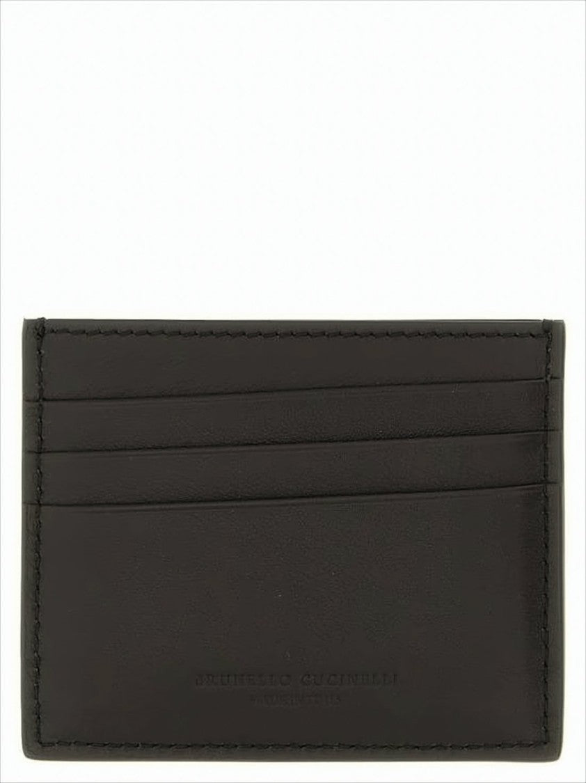 Brunello Cucinelli Refined Black Leather Card Wallet