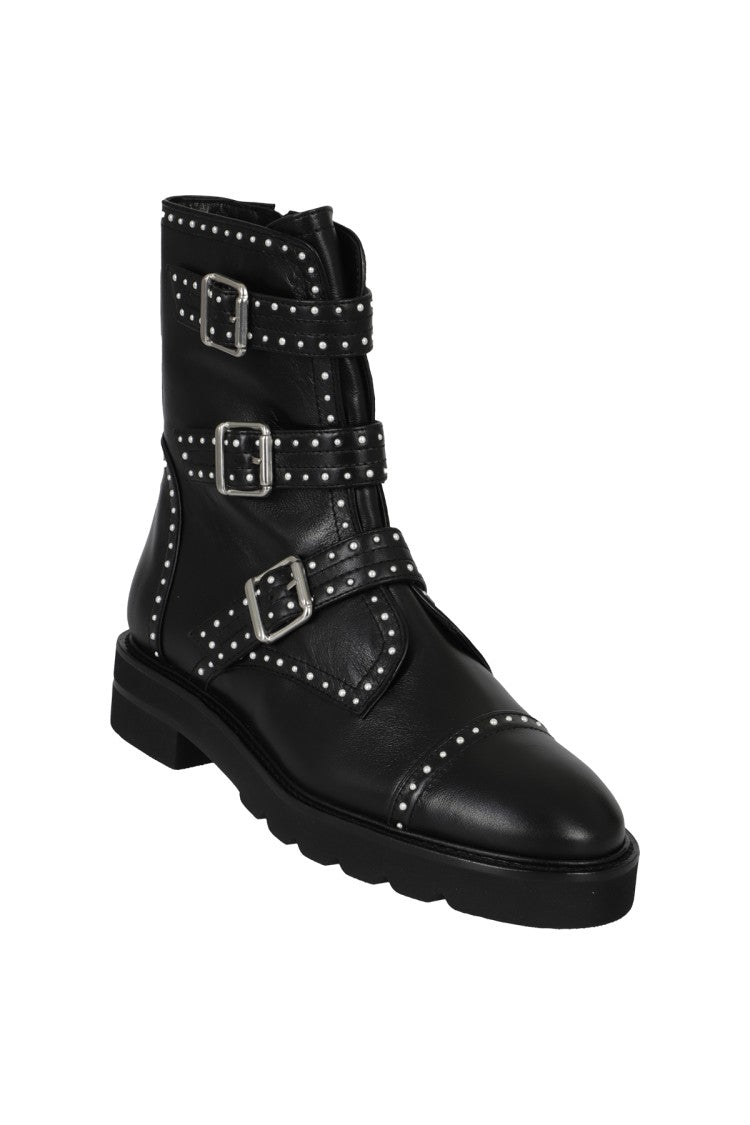 Stuart Weitzman Ankle-High Black Leather Boots