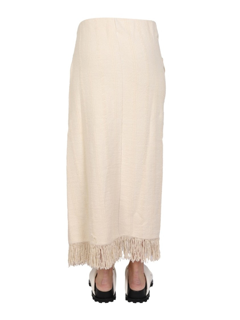 Jil Sander Cotton Linen Wrap Skirt