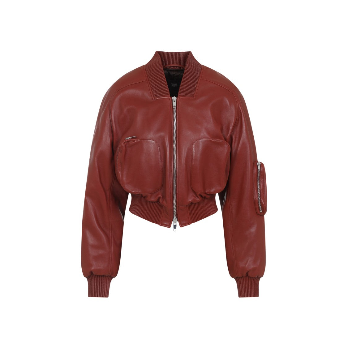 Phoebe Philo Pocket Red Lamb Leather Bomber Jacket