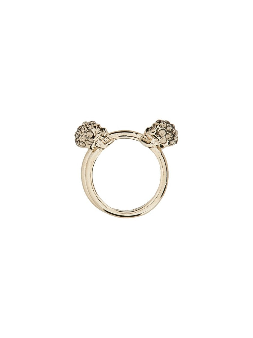 Alexander Mcqueen Anello Doppio Twin Skull