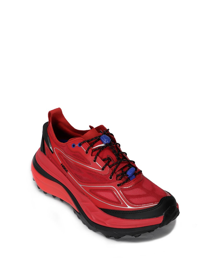 Hoka Streamlined Blue Sneakers With Smooth And Textured Surfaces