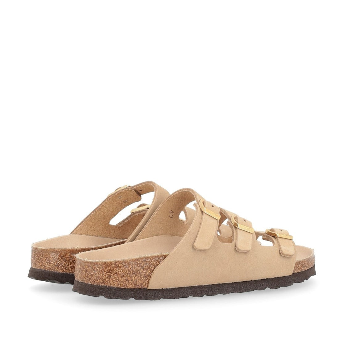 Birkenstock Three-Strap Nubuck Sandals With Golden Buckles