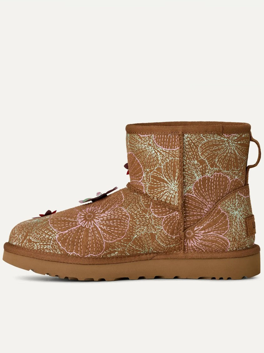 Ugg Brown Classic Mini Meadow Embroidered Boots