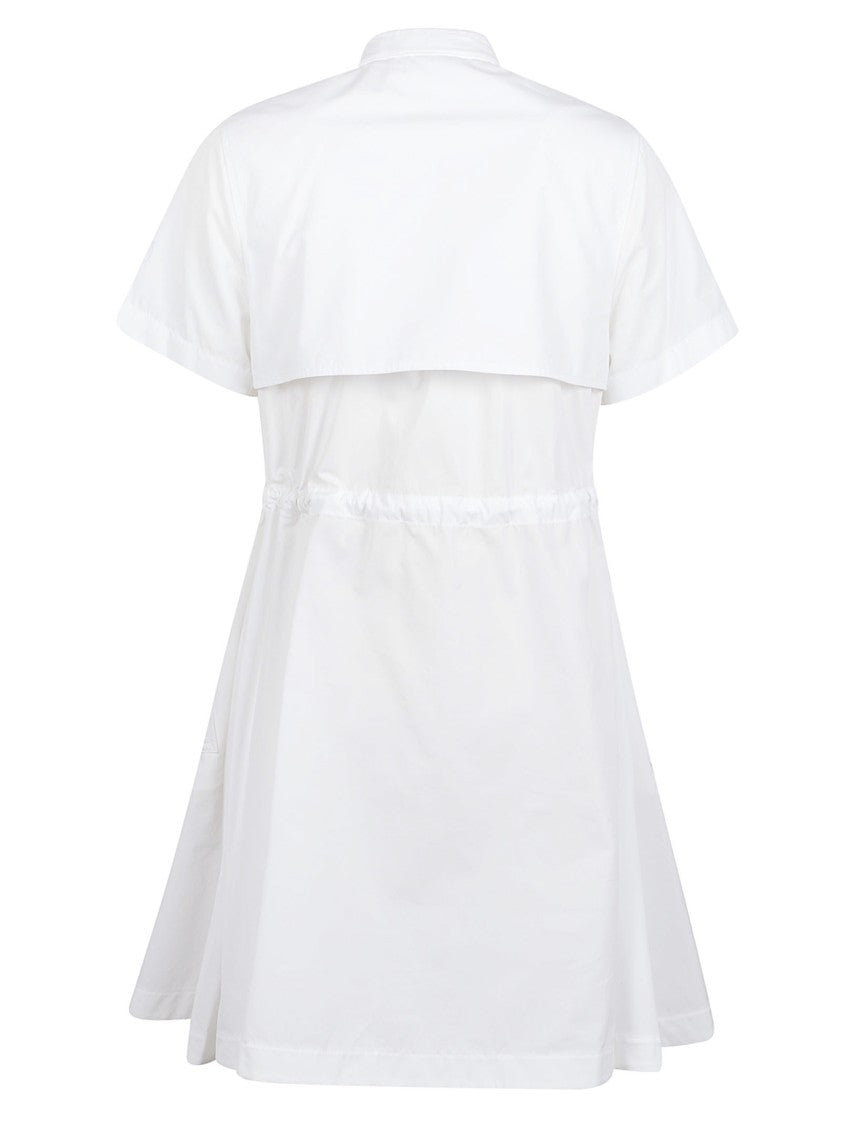 Burberry Flared Cotton Day Dress With Adjustable Check Waist