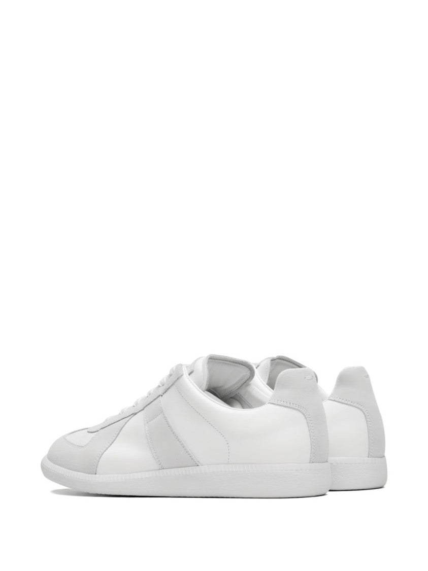 Maison Margiela Calf Leather Low-Profile Sneakers With Suede Accents