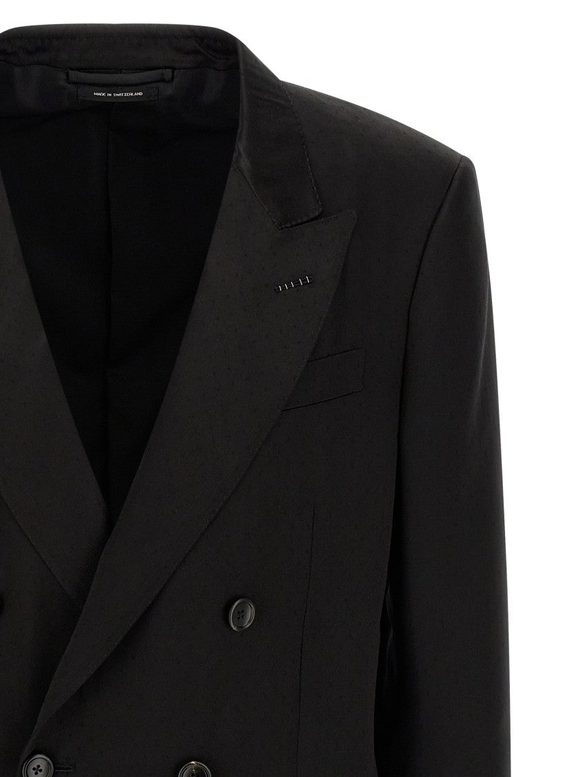 Tom Ford Tone-On-Tone Polka Dot Blazer