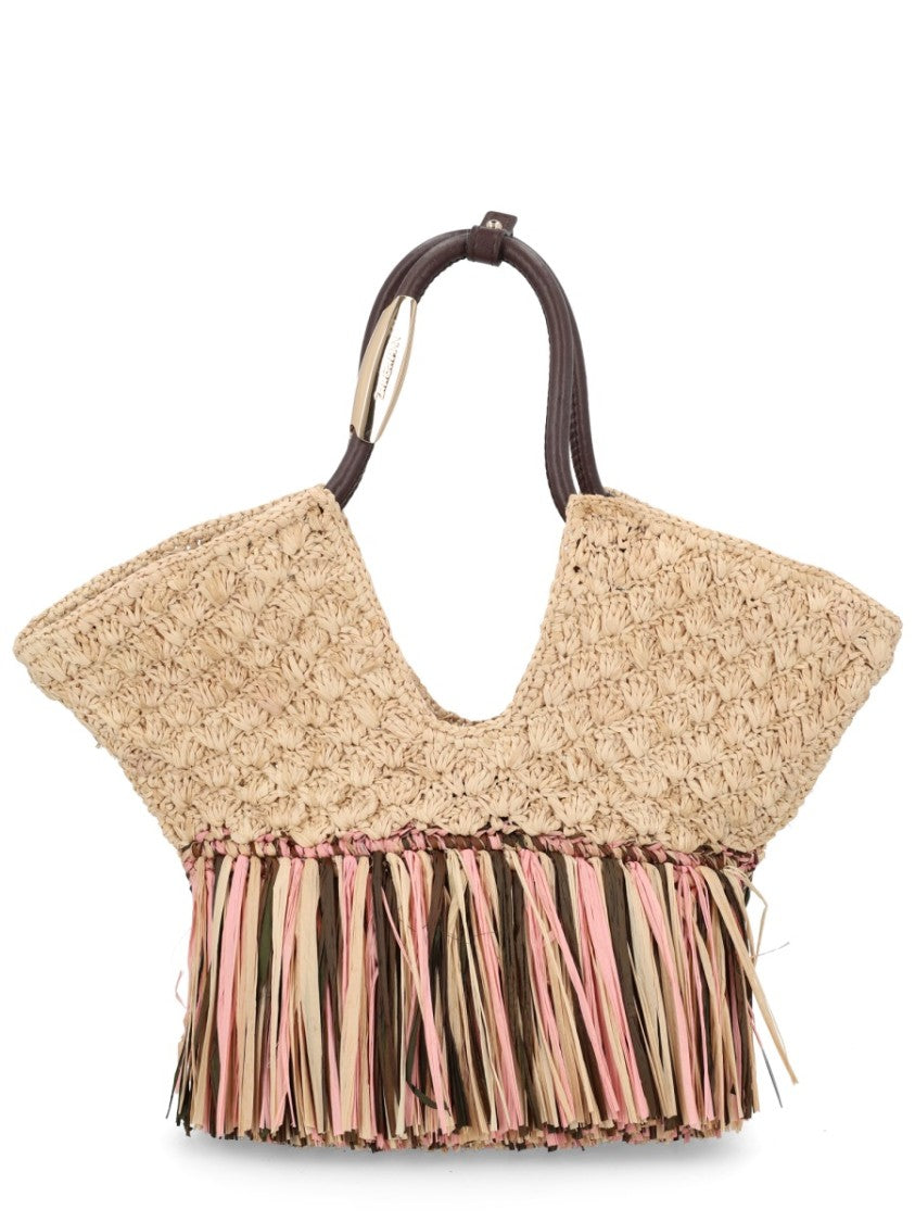 Zimmermann Goldentime Woven Raffia Fringe Bag