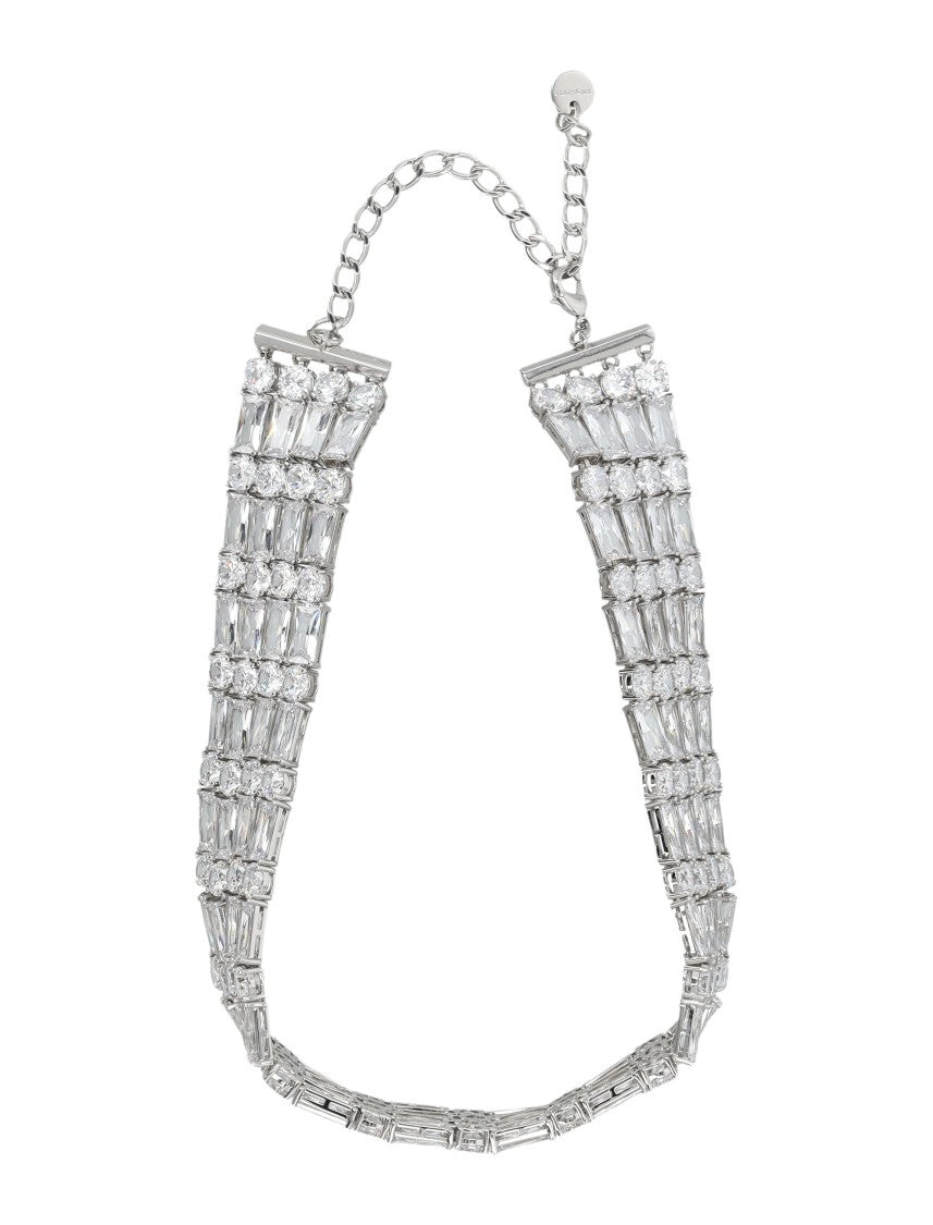Self-Portrait Crystal Silver Choker
