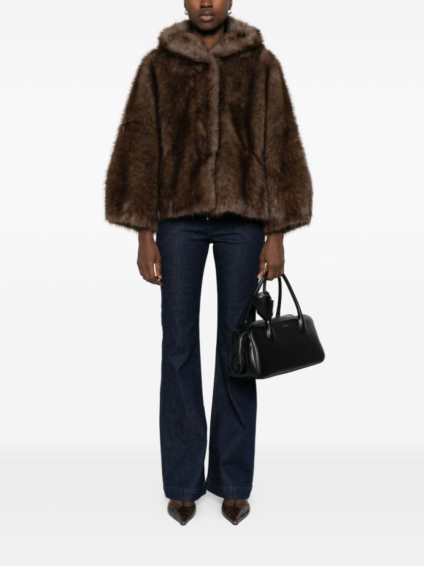 Valentini 1972 Plush Hooded Coat With Concealed Closure