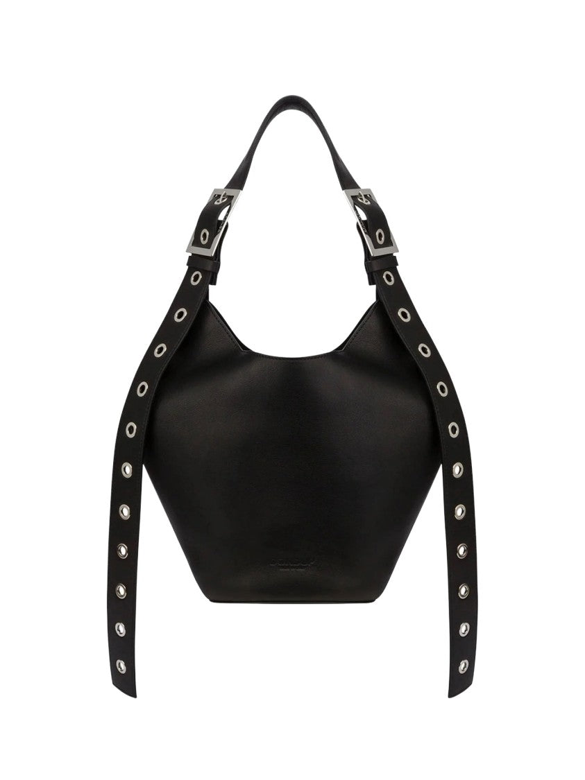 Dondup Black Small Hobo Leather Bag