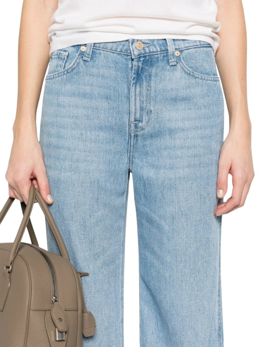 7 For All Mankind Wide-Leg High-Waisted Denim Jeans In Light Wash