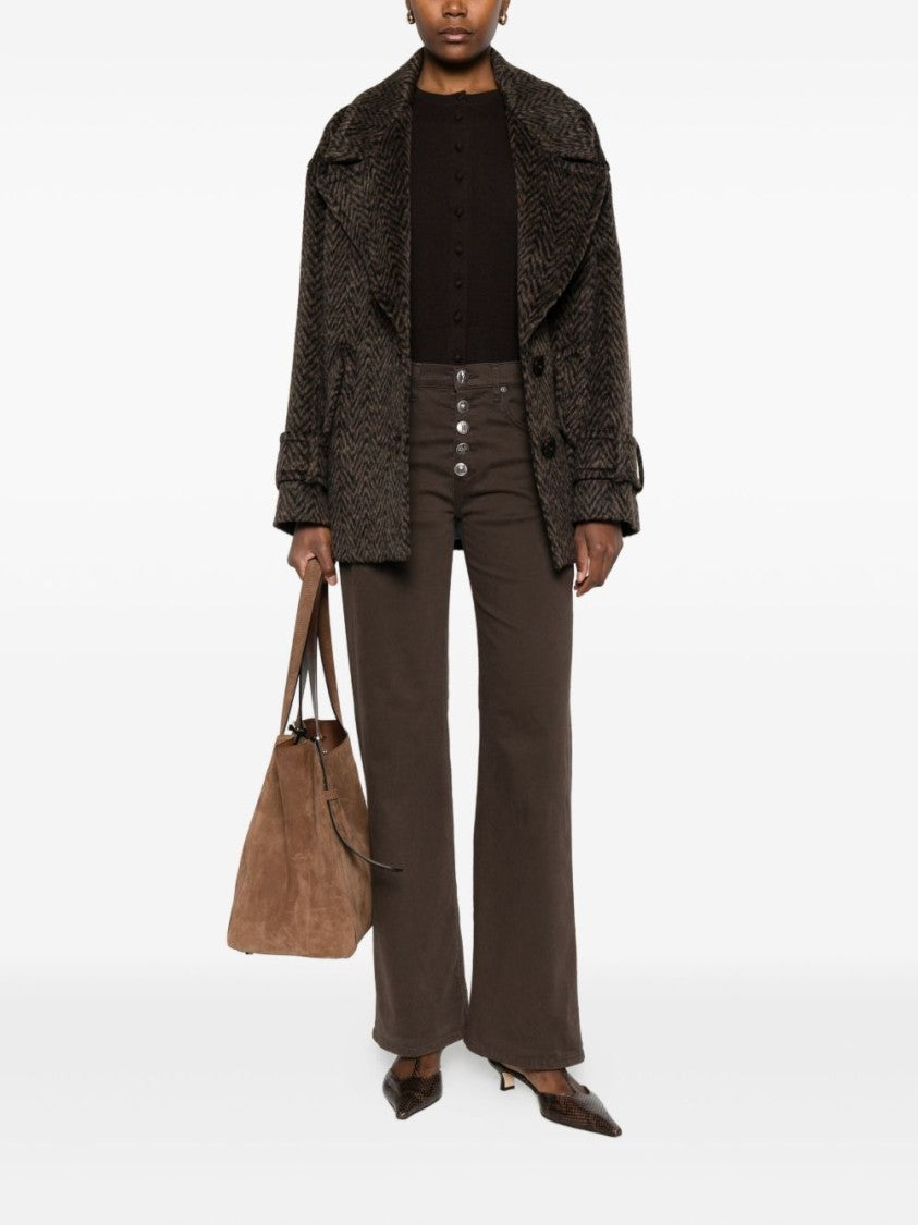 Dondup High-Rise Wide-Leg Jeans With Button Fly Closure