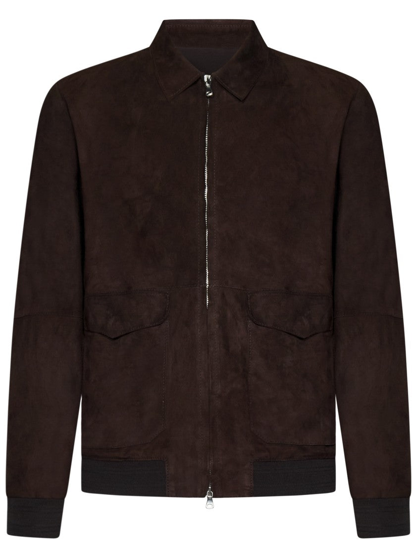 Franzese Collection Tailored Dark Brown Suede Bomber Jacket