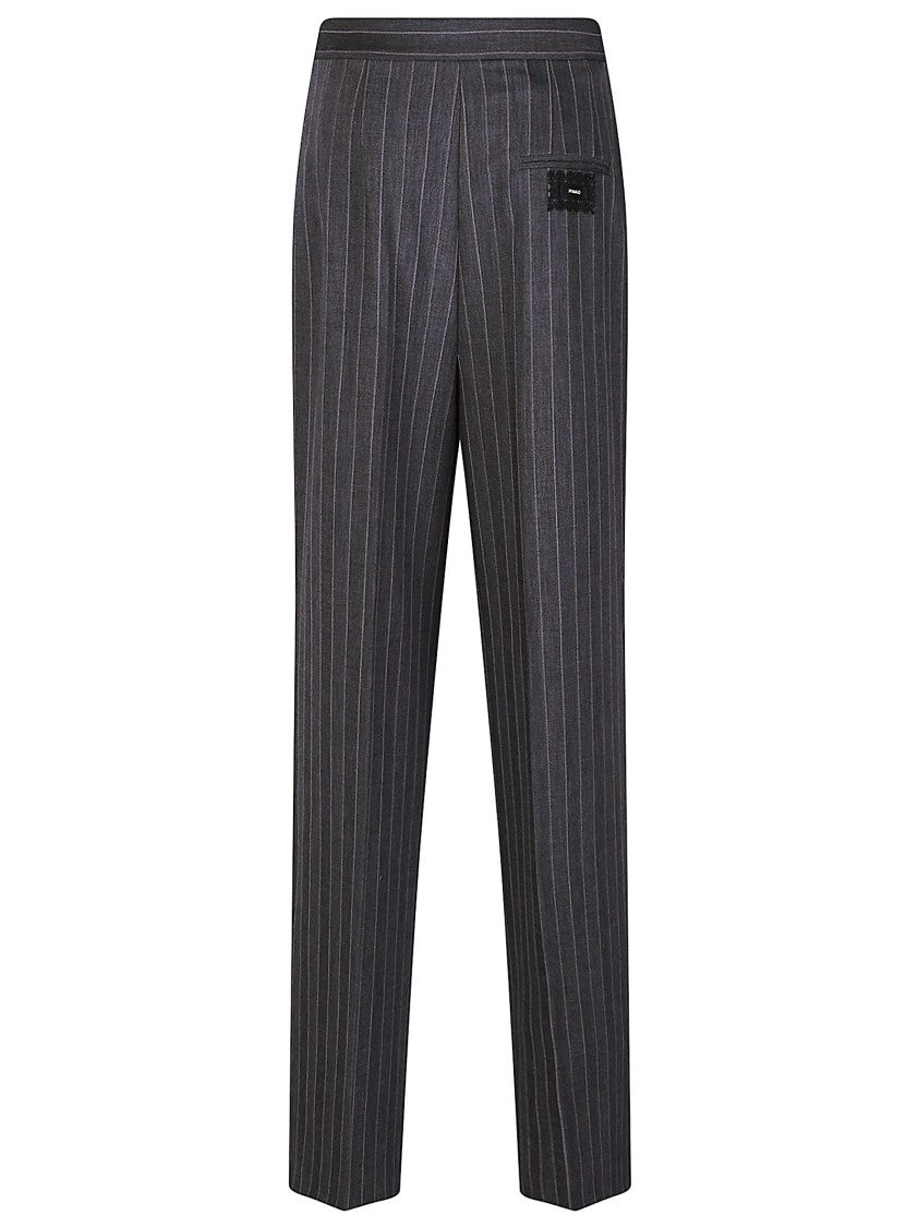 Pinko Plumeria Tailored Straight Pinstripe Pants