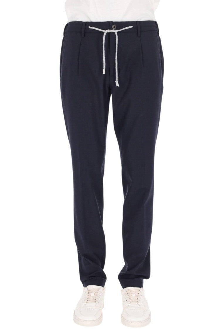 Eleventy Bi-Stretch Virgin Wool Drawstring Joggers