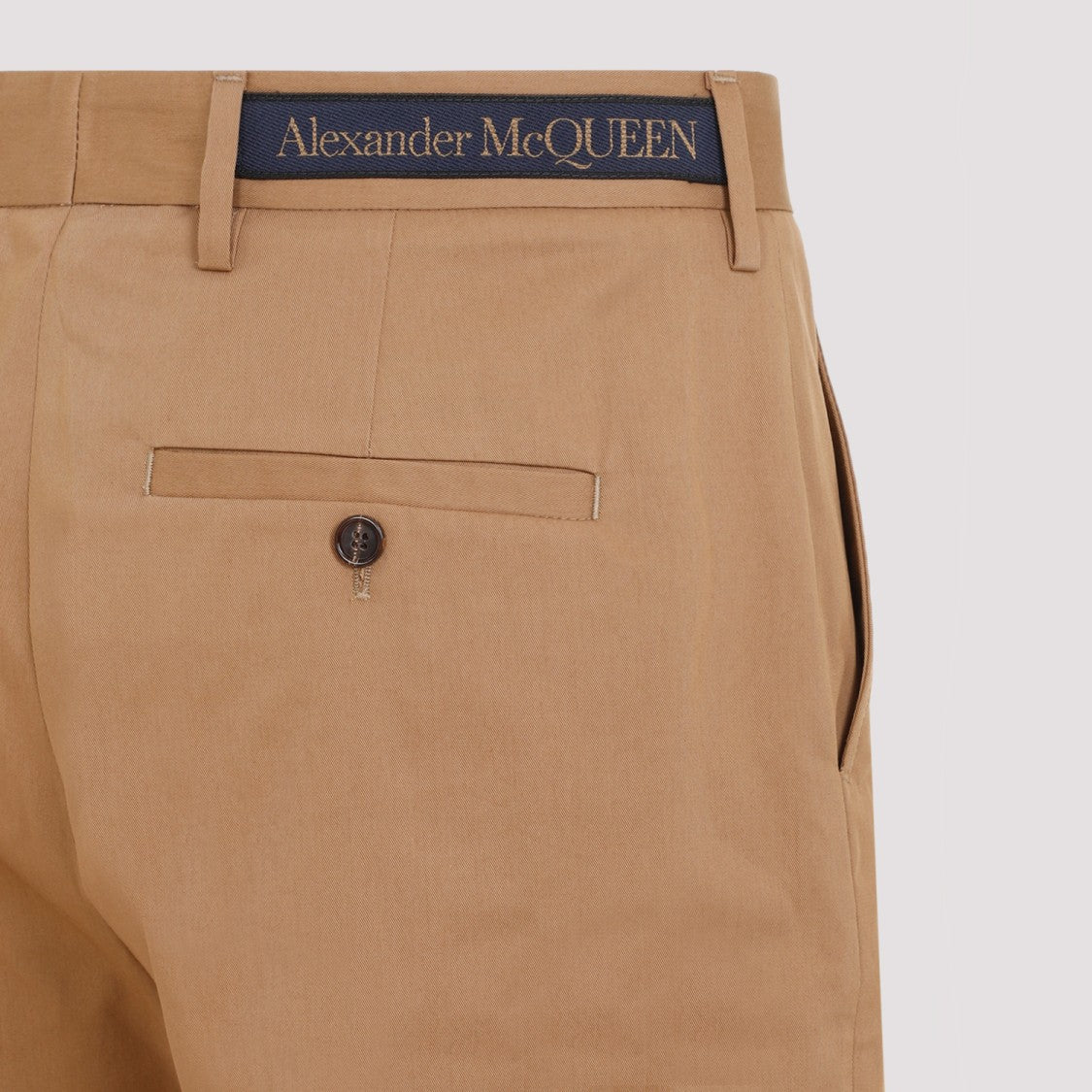 Alexander Mcqueen Camera Strap Chino Camel Cotton Pants