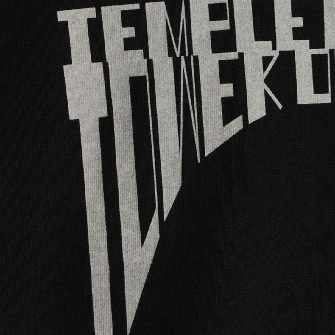 Drkshdw By Rick Owens Black Distorted Text Graphic T-Shirt
