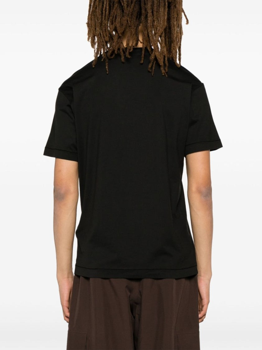 Stone Island Slim Fit Black T-Shirt With Logo Patch