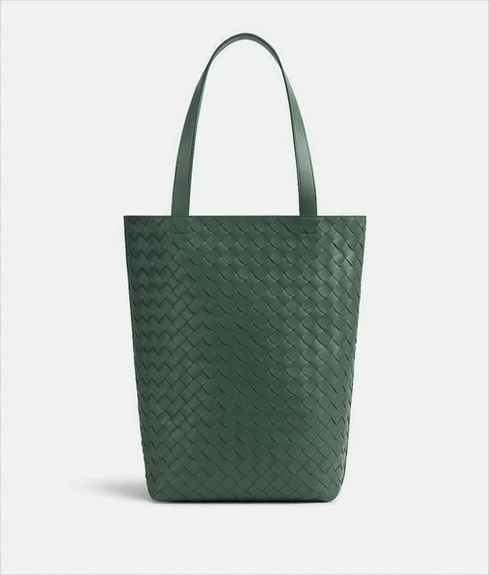 Bottega Veneta Structured Woven Leather Tote Bag