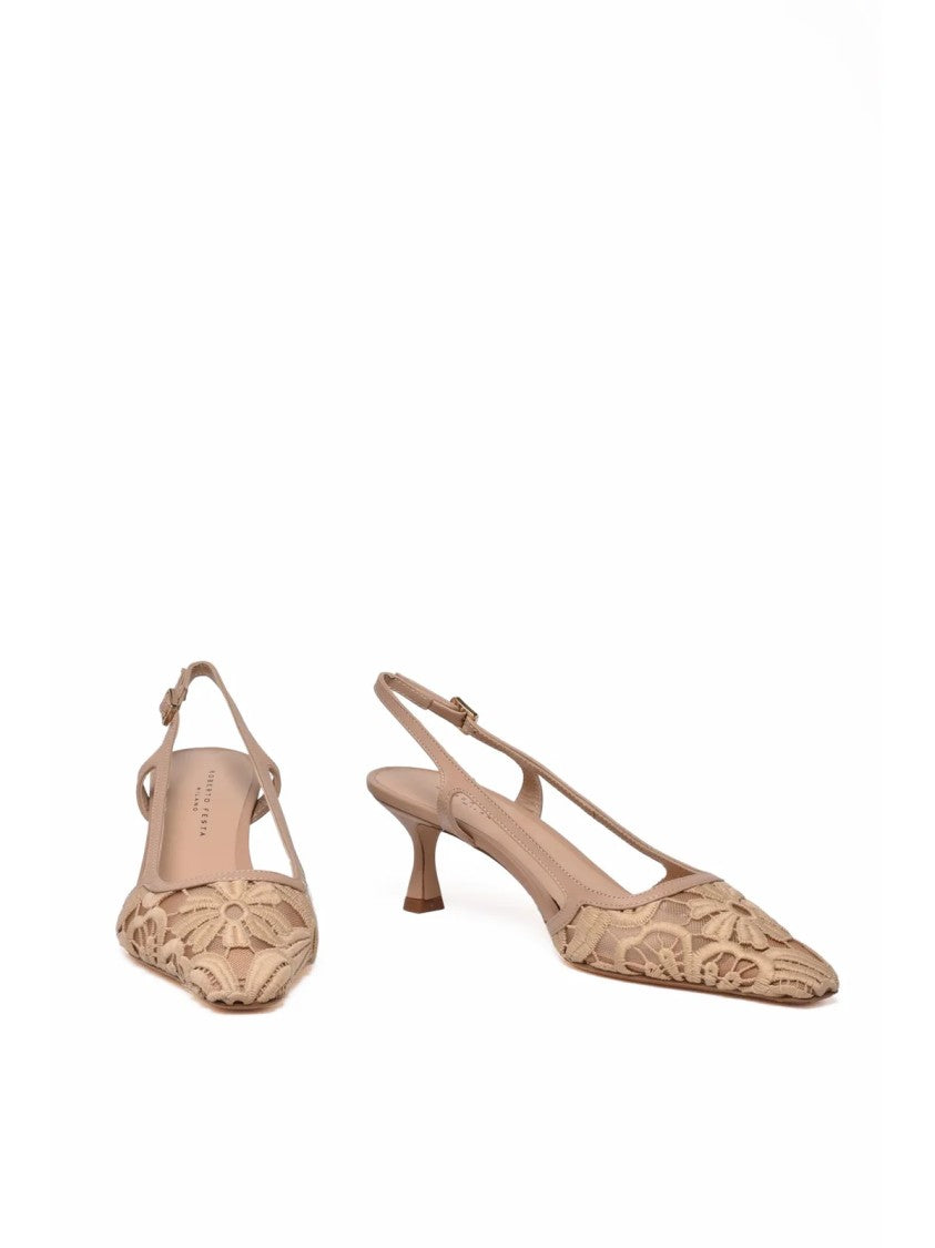 Roberto Festa Beige Other Fibers Lace Pump