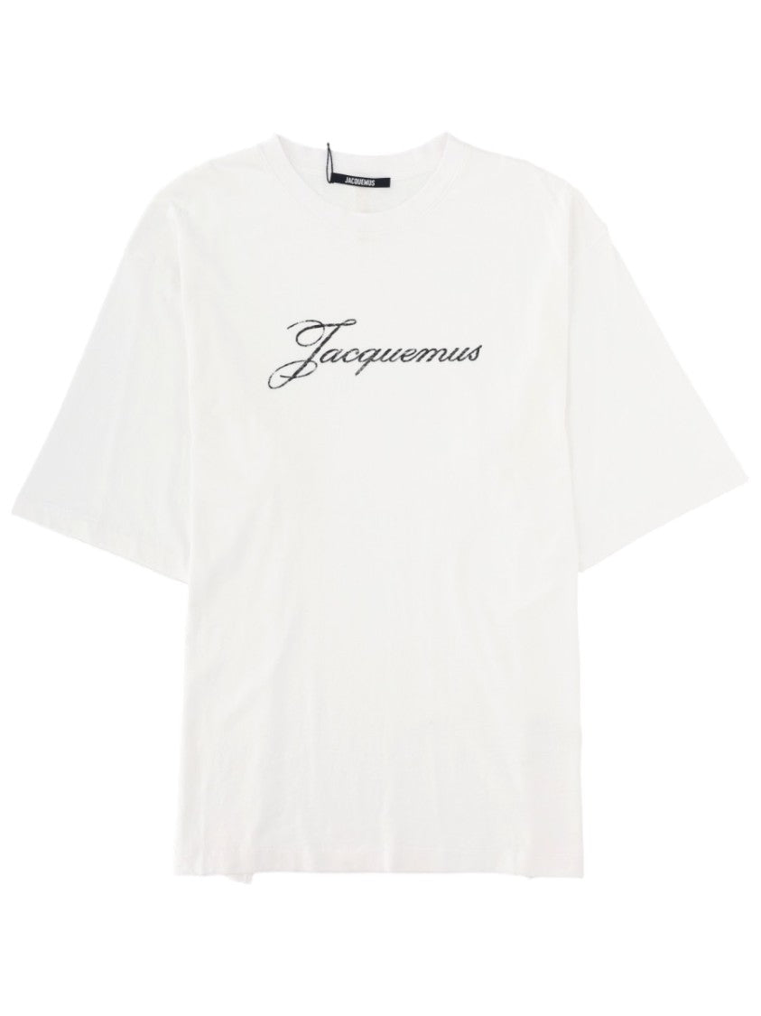Jacquemus Relaxed-Fit Cursive Logo Organic Cotton-Blend T-Shirt