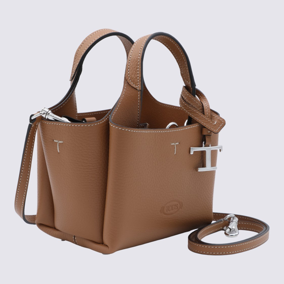 Tod's Structured Textured Leather Handbag With Silver-Tone Hardware