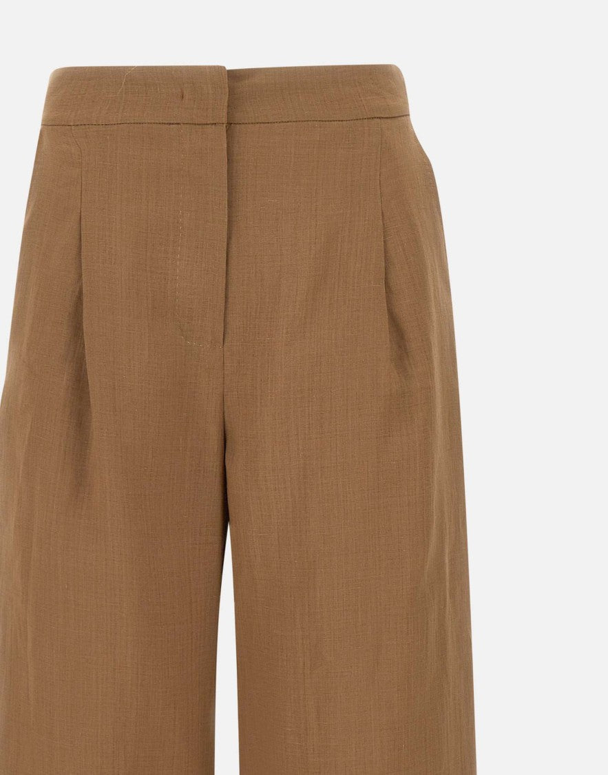 Max Mara Wide-Leg Cropped Pants With Tailored Silhouette