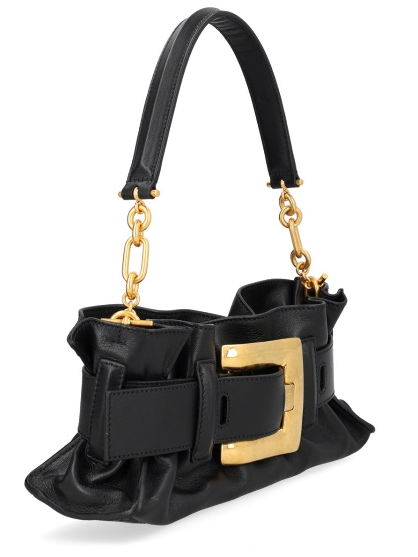 Balmain Mini Anthem Gathered Wide Belt Bag