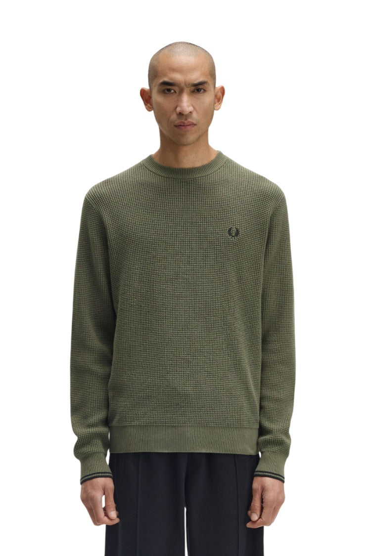 Fred Perry Embroidered Laurel Wreath Crew Neck Sweater