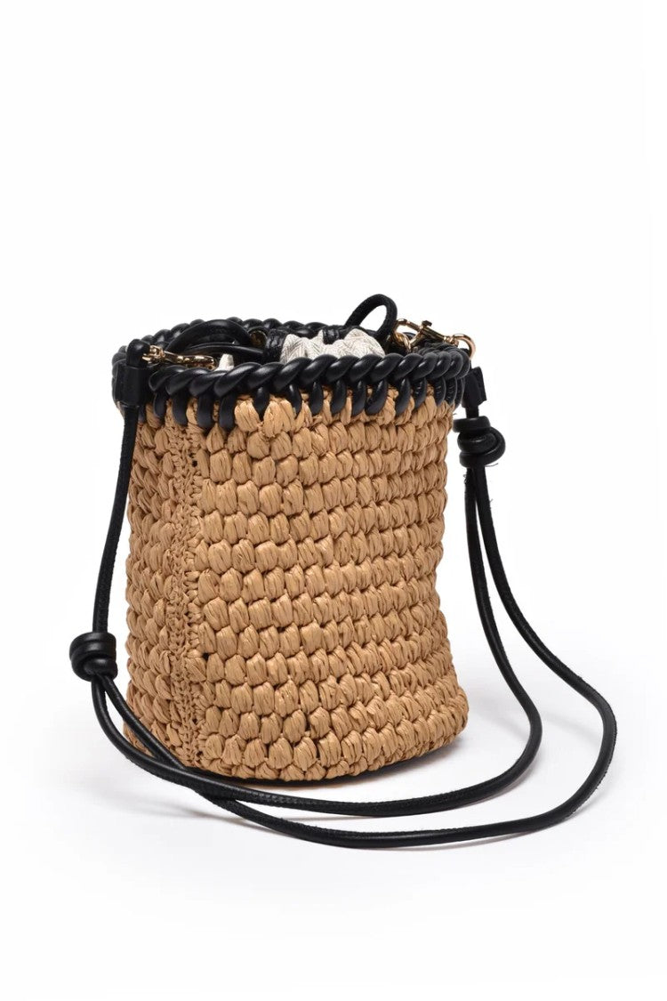 Tory Burch Emerson Bucket Raffia Bag - Brown