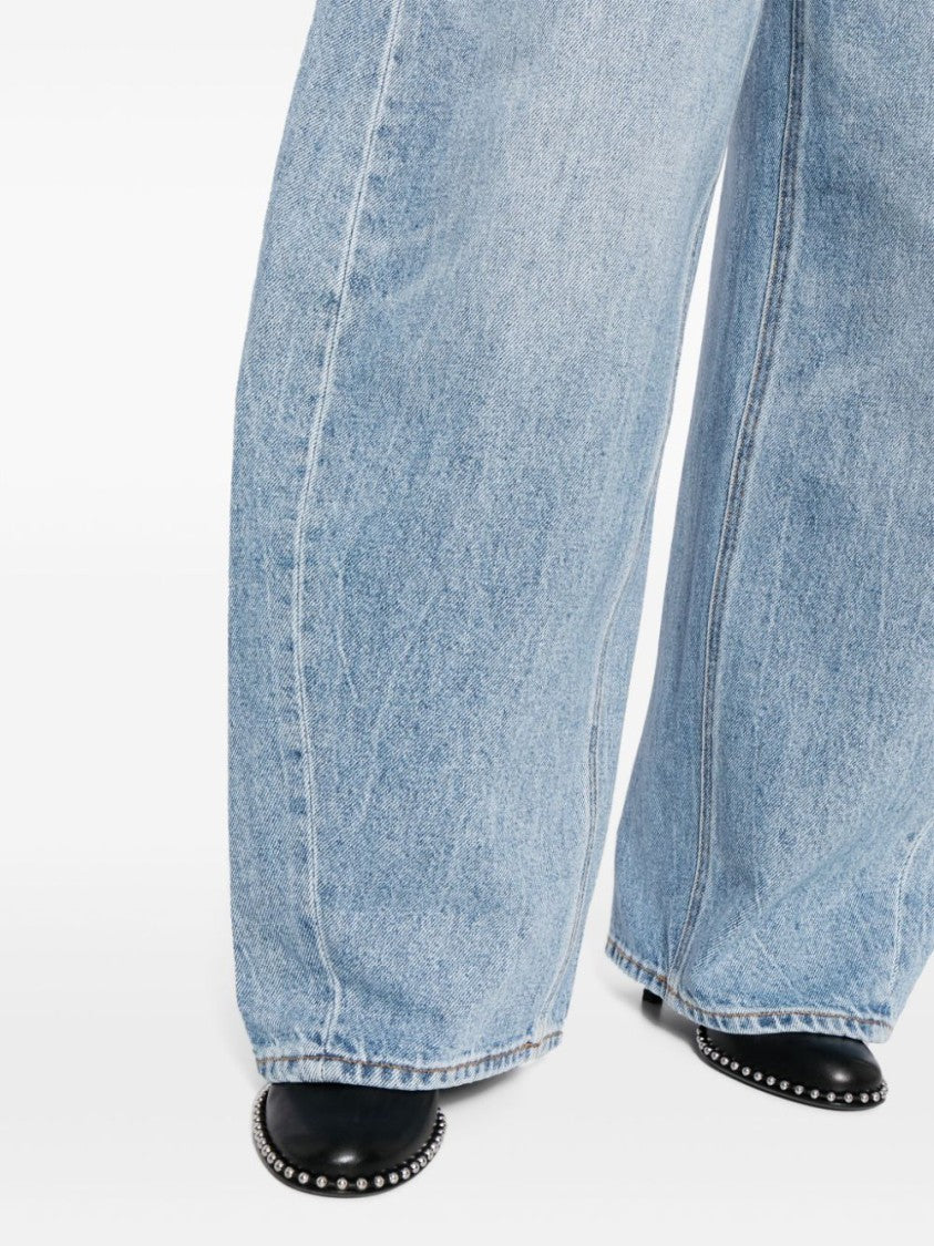 Alexander Wang Relaxed Wide-Leg Light Blue Denim Jeans