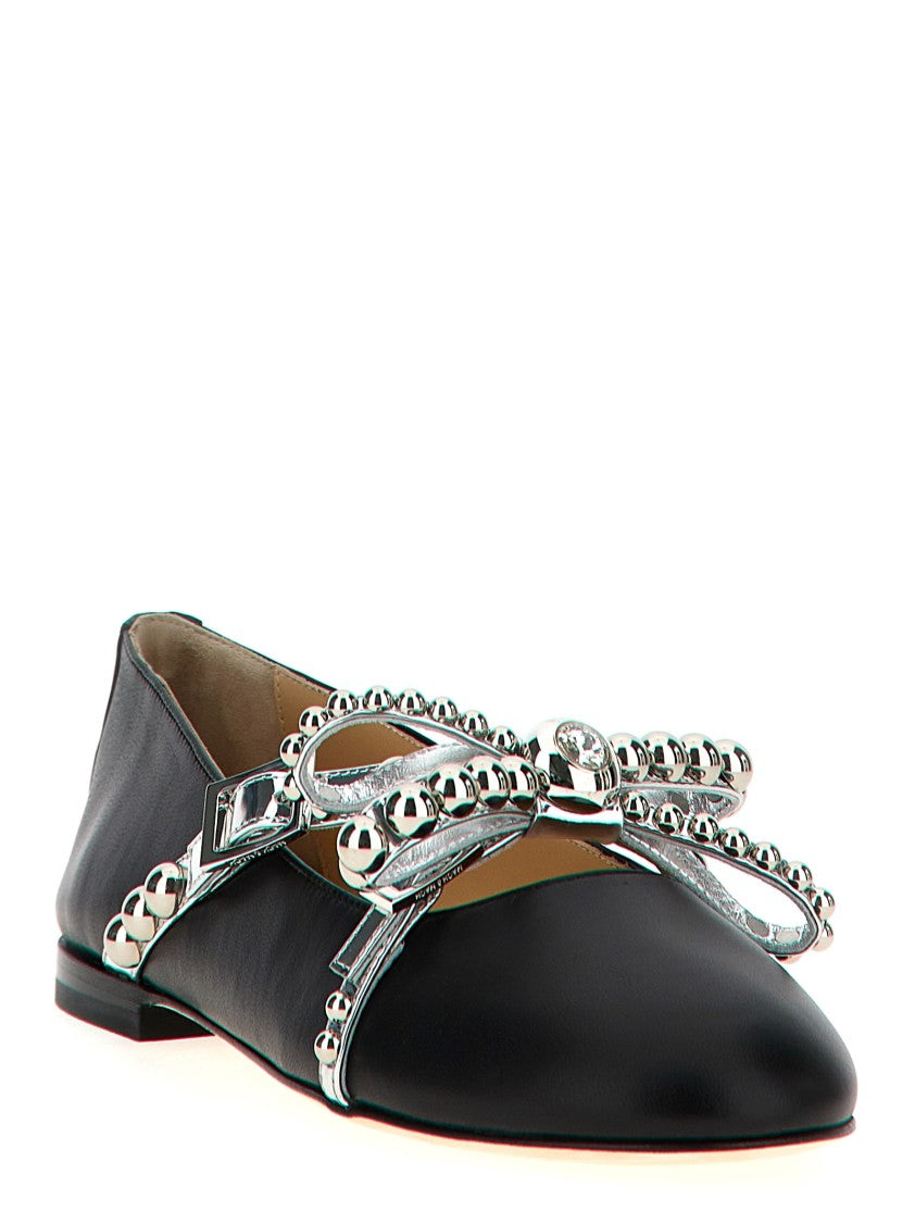 Mach & Mach Crystal Studs' Ballet Flats