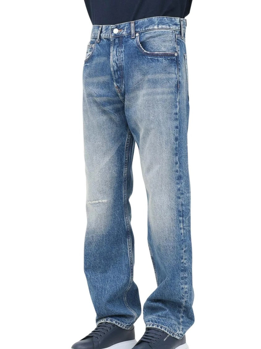 Tommy Jeans Blue Regular Fit Five-Pocket Cotton Jeans