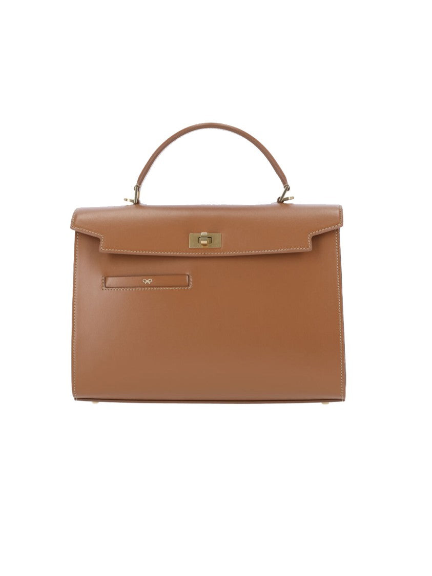 Anya Hindmarch Brown Mortimer Flap Leather Handbag