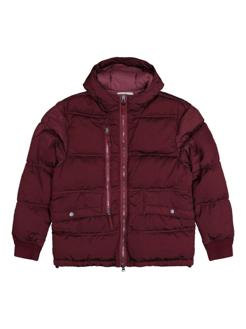 Stone Island Iridescent Burgundy Padded Hooded Parka