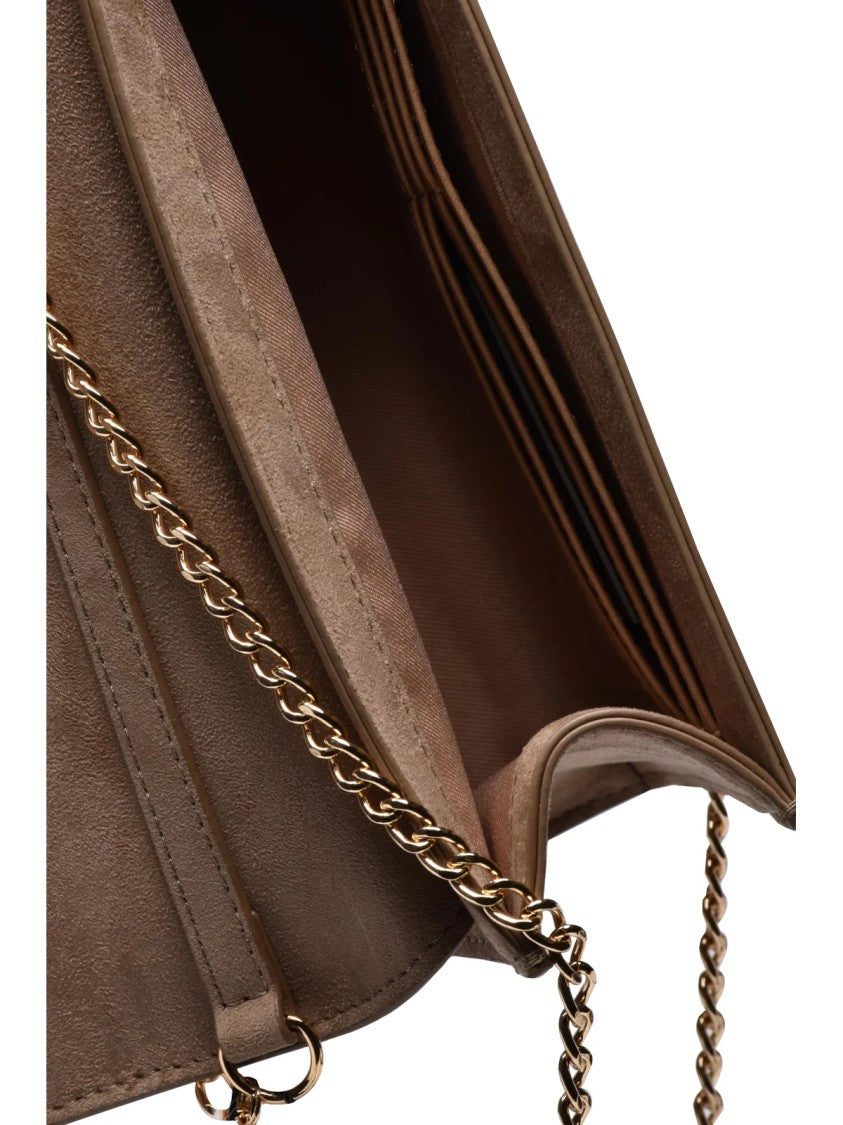 Love Moschino Suede-Effect Crossbody Bag With Heart-Shaped Lock