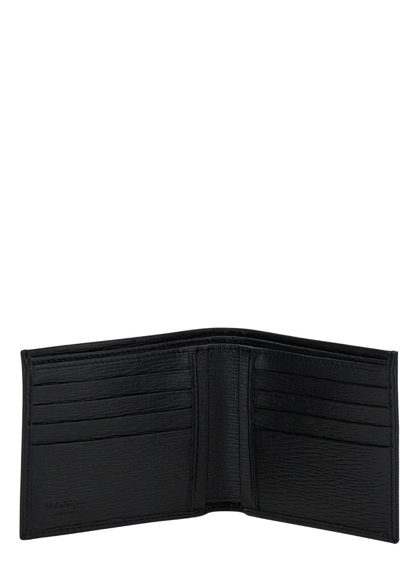 Salvatore Ferragamo Black Gancini Bi-Fold Wallet
