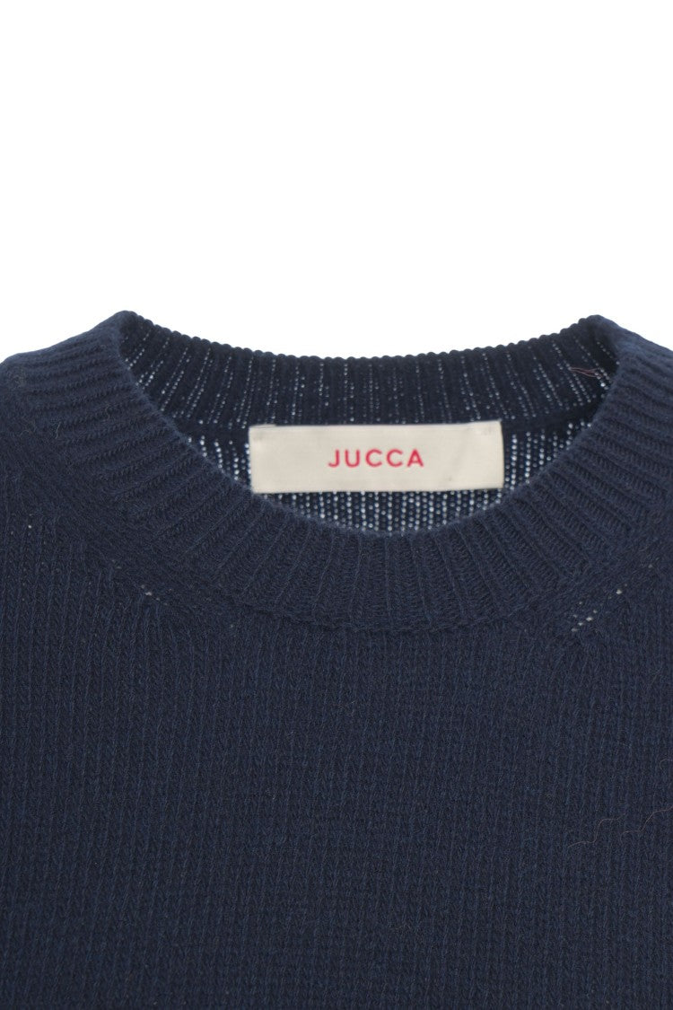 Jucca Virgin Wool Crew Neck Sweater With Ribbed Finishing