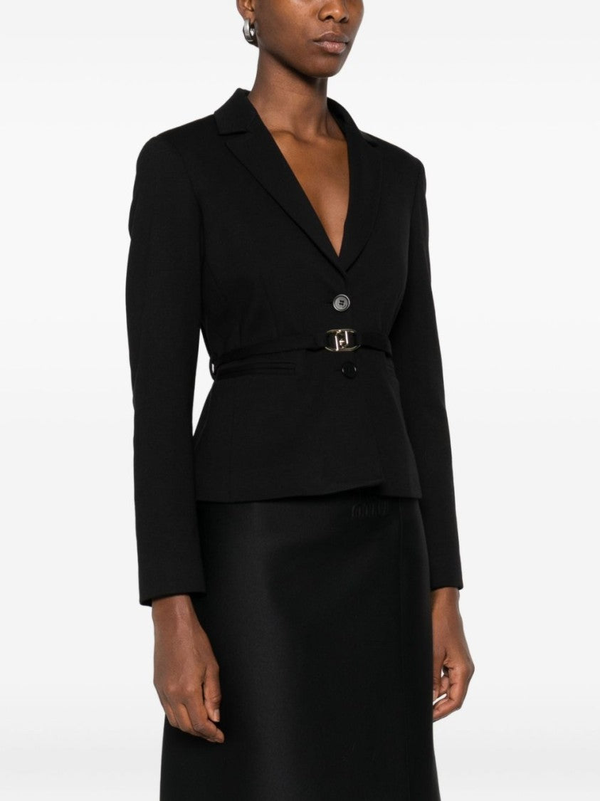 Liu Jo Tailored Black Jacket With Structured Silhouette